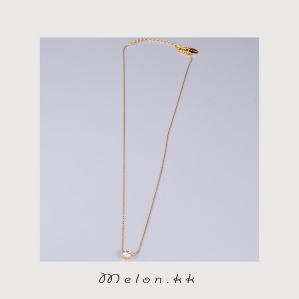 ネックレス 18K 一粒 上品 スキンジュエリー カップル ユニセックス ゴールド フレンチ OL-Melonkk 4枚目の画像