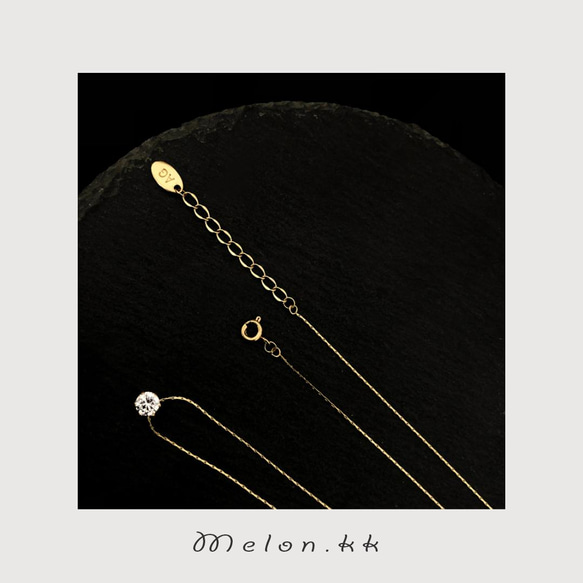 ネックレス 18K 一粒 上品 スキンジュエリー カップル ユニセックス ゴールド フレンチ OL-Melonkk 3枚目の画像