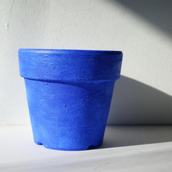 モロッコの青い街シャウエンを想わせる青い植木鉢　リム型ポットL＋トレイchaouen blue  flower pot 4枚目の画像