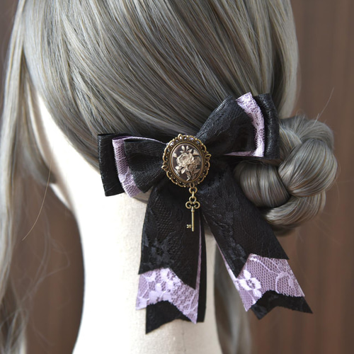 2wayリボン【淑女の嗜み】◇ブローチ＆髪飾り/ヘアーアクセ ブローチ