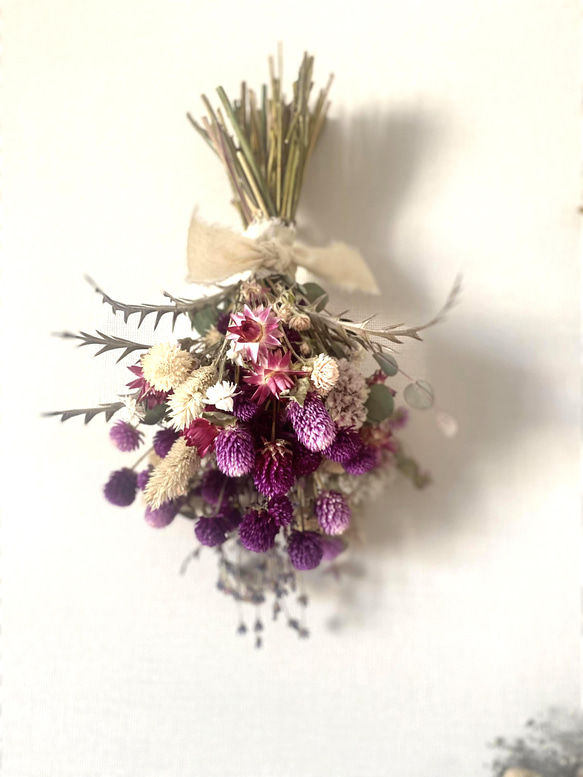 ドライフラワースワッグ Autumn orange dryflowers mini swag 秋のドライフラワー