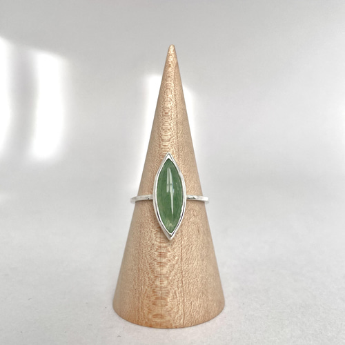 天然石グリーンアベンチュリンクォーツリング シルバー950 サイズ12号