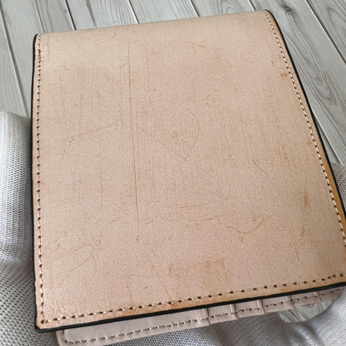新作品 ブラウン系 ブライドレザー ヌメ革 本革 メンズ 二つ折り