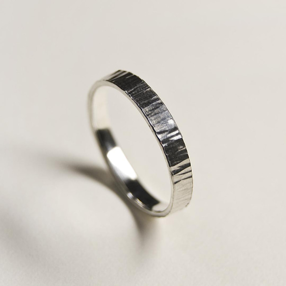 縦槌目 シルバーフラットリング 3.0mm幅 VERTICAL｜SILVER RING｜649 4枚目の画像