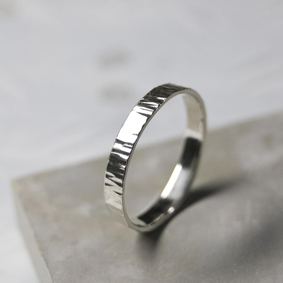 縦槌目 シルバーフラットリング 3.0mm幅 VERTICAL｜SILVER RING｜649 1枚目の画像