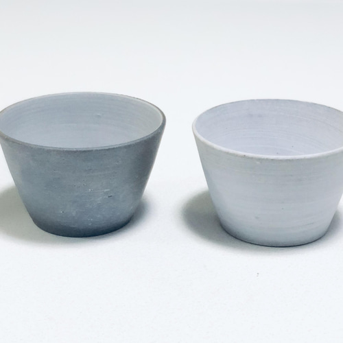 そばちょこ2つ陶器フリーカップ焼き〆作家物