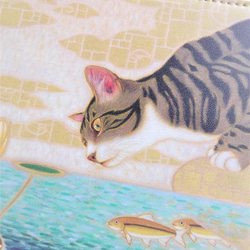 猫のマウスパッド　/　キジトラ　サバトラ　お魚　調和 8枚目の画像