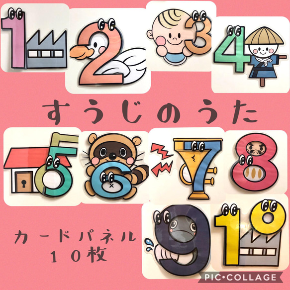 すうじのうた　カードパネル　10枚 1枚目の画像