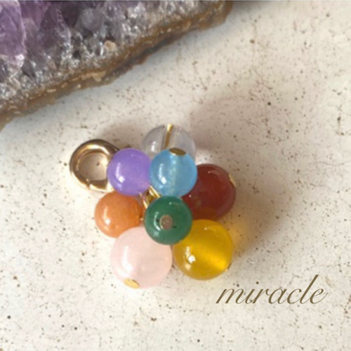 天然石 七色チャーム 【厄年のお守り】NCA218 受注制作 再販