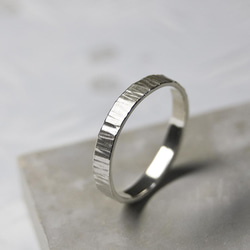 つや消し縦槌目 シルバーフラットリング 3.0mm幅 MATTE VERTICAL｜SILVER RING｜650 1枚目の画像