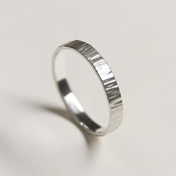 つや消し縦槌目 シルバーフラットリング 3.0mm幅 MATTE VERTICAL｜SILVER RING｜650 4枚目の画像