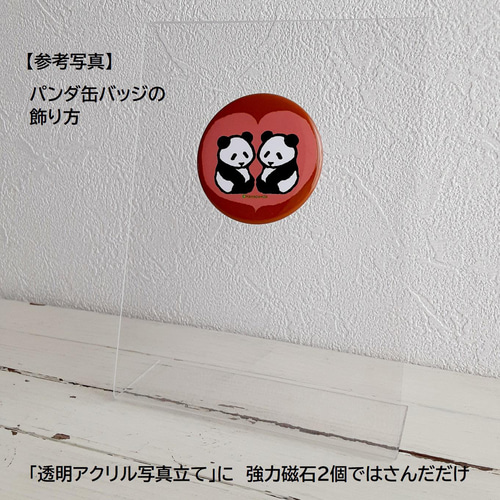 パンダ缶バッジ かわいいイラストの双子パンダグッズは インテリアにも