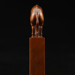 水飲み馬　参次元彫刻『篆』貴重木材（柘植・アンティーク） 3枚目の画像