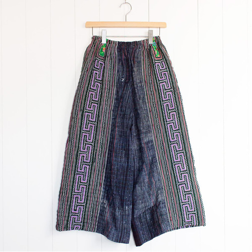 エスニック　スザニ刺繍　インド　ししゅう　レディース　パンツ　民族　グレー　綿 エスニック スザニ刺繍 インド ししゅう レディース パンツ 民族