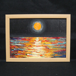 油絵 絵画 【オレンジの月】 4枚目の画像