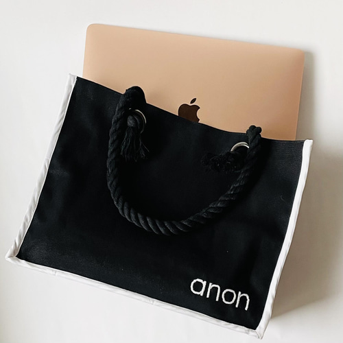 モノトーンのショッパー風トートバッグ トートバッグ anon 通販