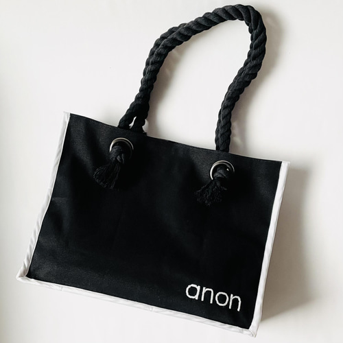 モノトーンのショッパー風トートバッグ トートバッグ anon 通販