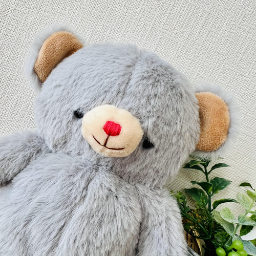 一点物】ふわふわ♡癒されお眠なくまのぬいぐるみ【グレー