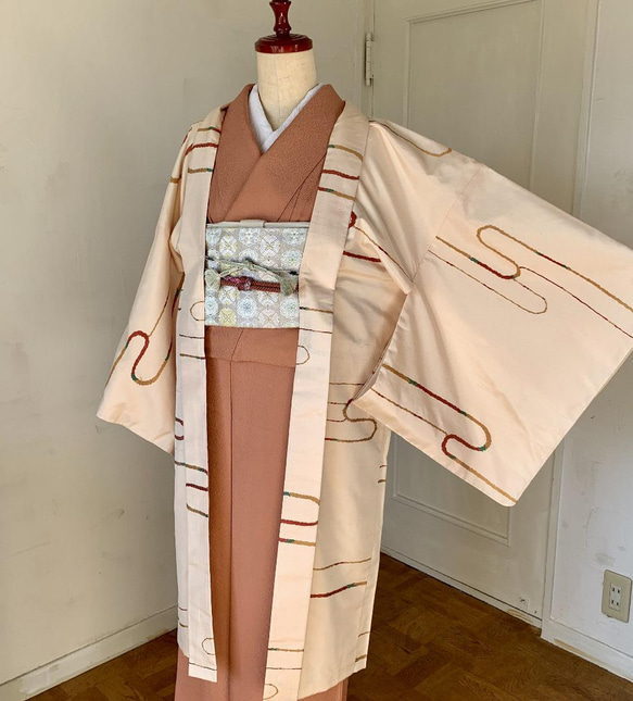 新品 正絹 袷 女物 長羽織 紬 着物 haori しば田（お休み） 通販