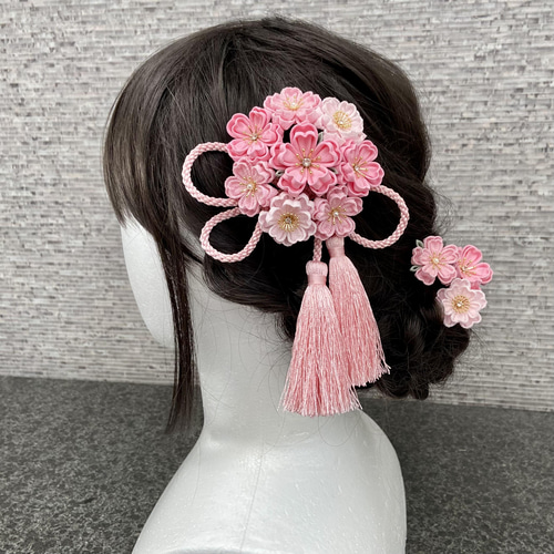 つまみ細工 桜の髪飾り pink *卒業式 *成人式 *七五三 *花嫁 *和装 