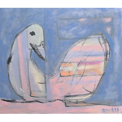 swanlake】F10 絵画 原画 油絵 油彩 キャンバス 鳥 鳥の絵 白鳥 スワン