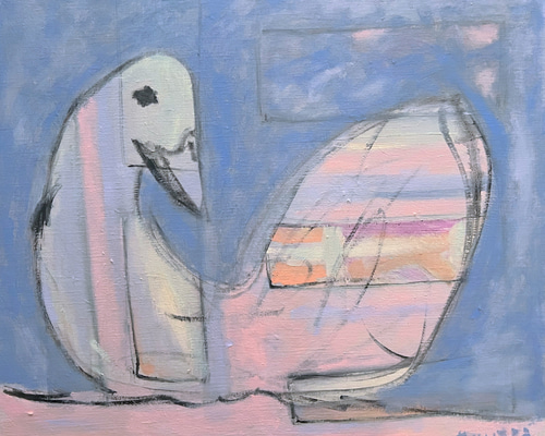 swanlake】F10 絵画 原画 油絵 油彩 キャンバス 鳥 鳥の絵 白鳥 スワン