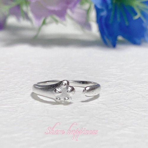 ☆silver925☆可愛い 猫 肉球☆輝くシルバー925リング 11~13号 ☆silver925☆可愛い 猫 肉球☆輝くシルバー925リング 11~13号