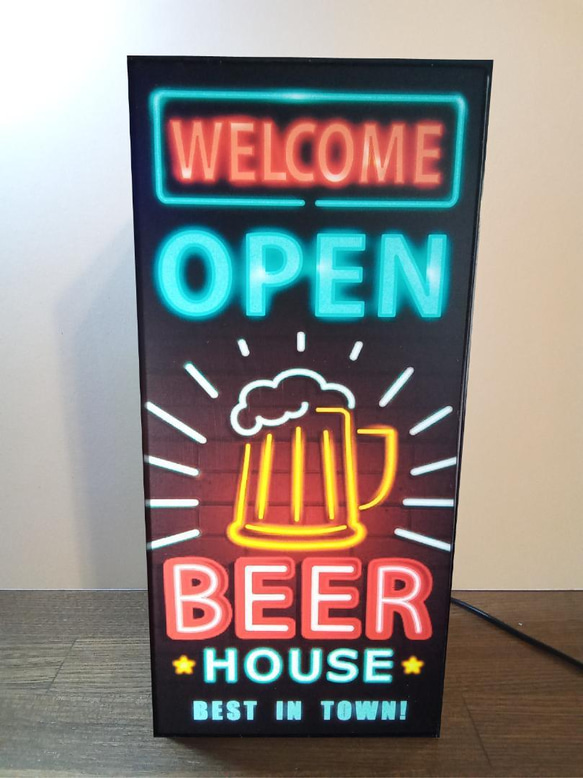 アメリカン レトロ ビール スナック パブ 宅飲み 酒 カフェ バー 看板 置物 雑貨 LED2wayライトBOX 3枚目の画像