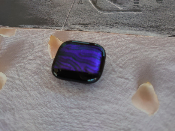 帯留め 黒×紫 (22-7) 2枚目の画像