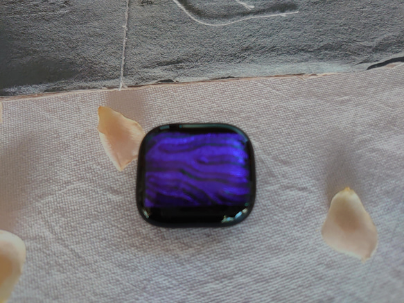 帯留め 黒×紫 (22-7) 3枚目の画像