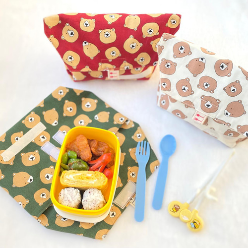 カラフル☆バルーンくまさん お弁当袋 コップ袋 ハンドメイド カラフル☆バルーンくまさん お弁当袋 コップ袋 ハンドメイド カラフル