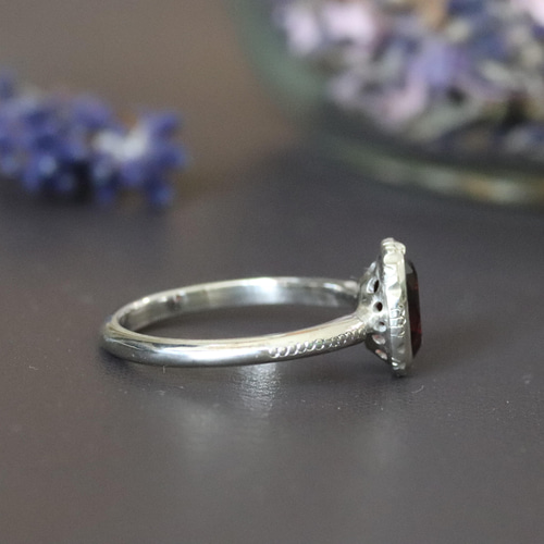 トライバルガーネットリング シルバー925 天然石 柘榴石【ring