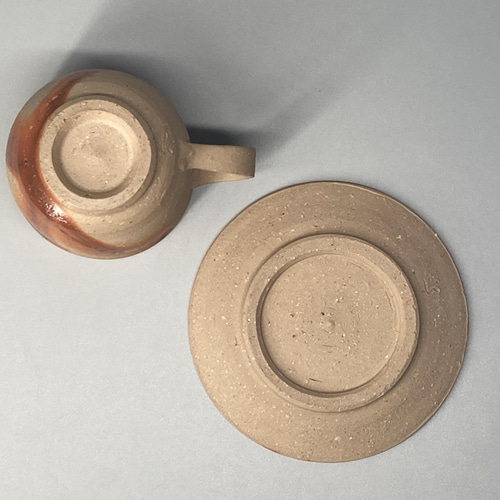 備前焼 コーヒーカップ・ソーサー 緋襷 紙箱入り ティーカップ