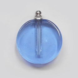 NEW 新 丸型 ブルー 香水 アロマ ペンダント ネックレス ガラス
