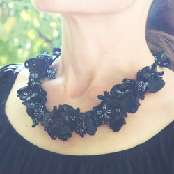 [Resale] OYA crochet necklace [BIJOU] Smoky Black 第1張的照片