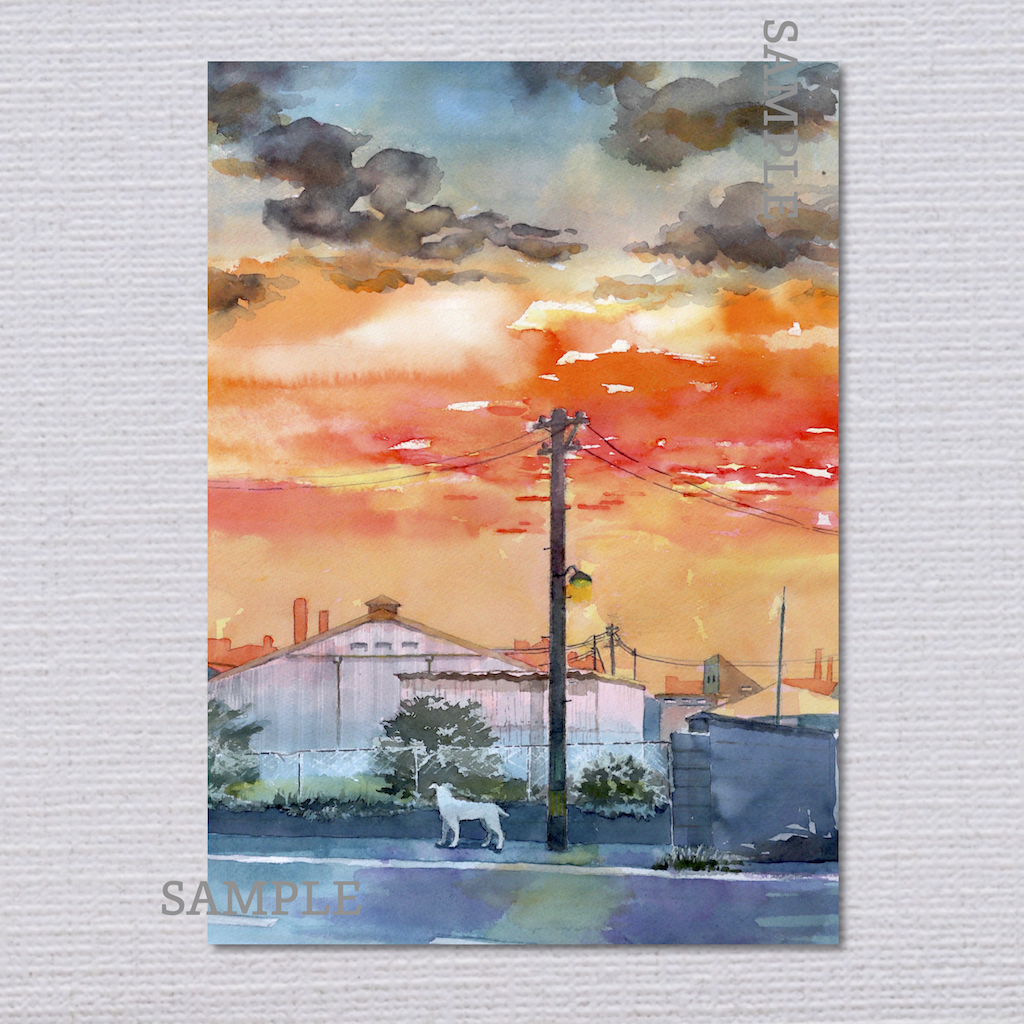 【超特価】 ボート 夕焼けの風景 油彩画 絵画