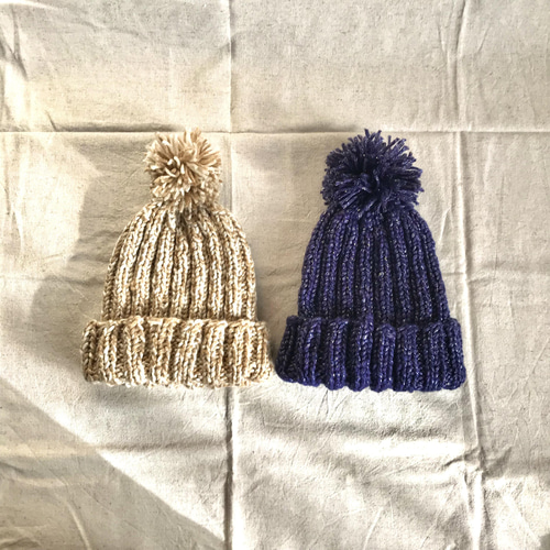ポンポンあり＊ラメ感のあるシンプルニット帽 ニットキャップ キッズ