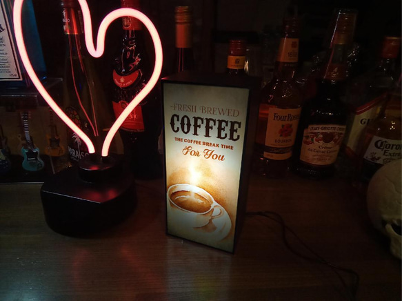 コーヒー 喫茶店 カフェ バー お家カフェ アメリカン 店舗 サイン 看板 置物 雑貨 LED2wayライトBOX 6枚目の画像