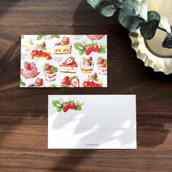 Message Card "StrawberryCakes"《8sheets》｜いちごスイーツのメッセージカード 4枚目の画像