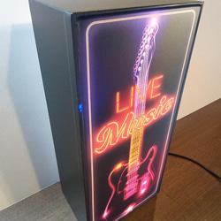 エレキギター 音楽 ライブ ミュージック ライブハウス カフェ バー サイン 看板 置物 雑貨 LEDライトBOX 4枚目の画像