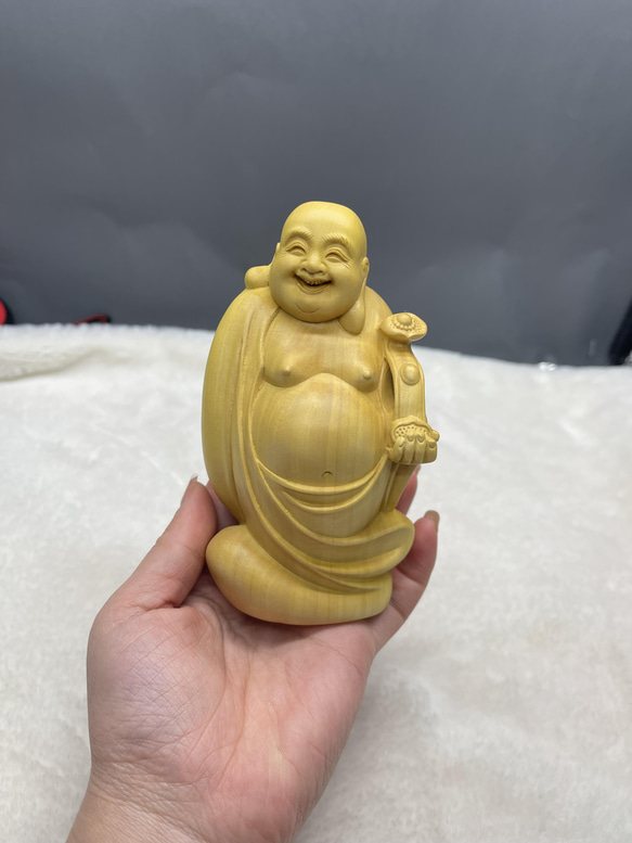 仏教工芸品 布袋様 七福神 木彫仏像 置物 彫刻 大波彫刻 通販