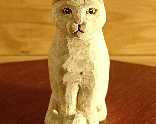 木彫 お座りネコ LL H31cm 置物 飾り 木彫り ねこ ネコ 猫 かわいい 木 木製 オブジェ インテリア アンティーク ハンドメイド ウッド  アジアン雑貨 : アジアン家具アジアン雑貨Nusa - 通販 - Yahoo!ショッピング