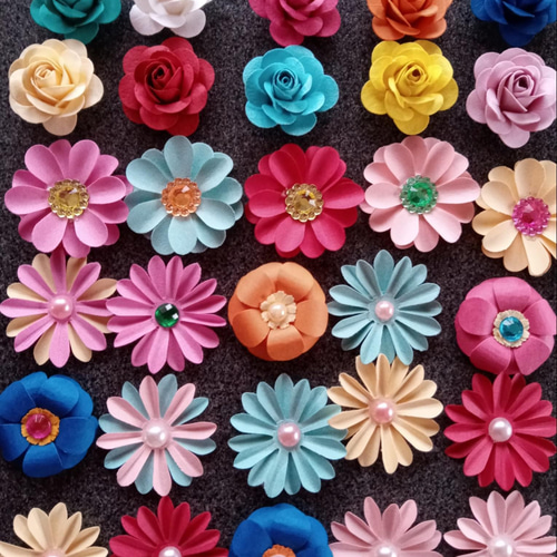 ペーパーフラワー詰め合わせ 30個 リーフ30個 計60個+ｵﾏｹ クラフト