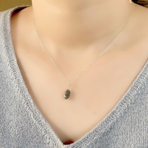 モスアクアマリンAAA+ のシンプルな首飾り SV925 ネックレス