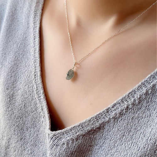 モスアクアマリンAAA+ のシンプルな首飾り SV925 ネックレス