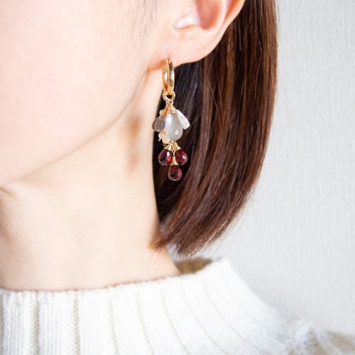 ✨✨★天然石　ピアリングチャーム　ピアス✨✨ K10 天然石 チャーム ピアスチャーム - 【Blue Lace