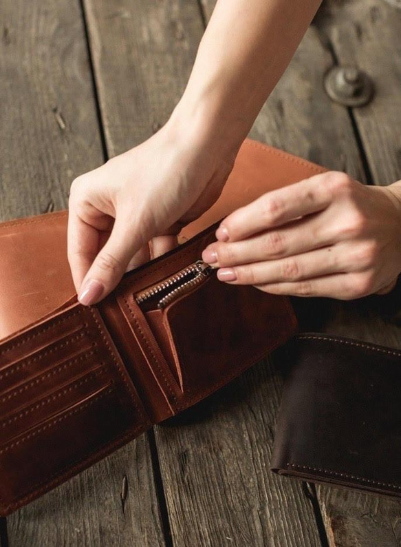 本革二つ折り財布 レザーコンパクトウォレット ミニ スリム スマート