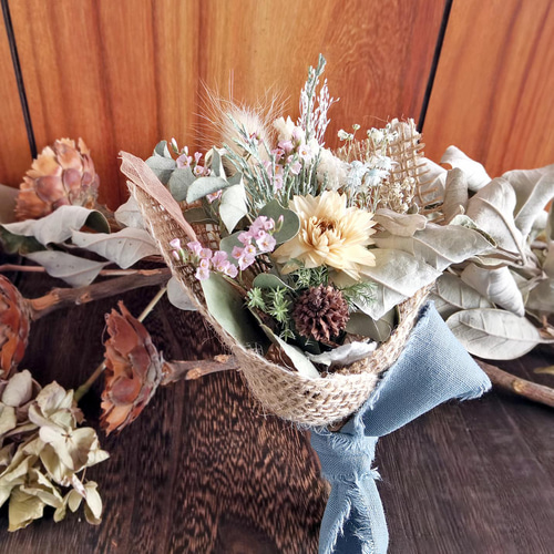 4日で発送＊大きさ選べるナチュラルブーケ 森のお花屋さん【Sサイズ