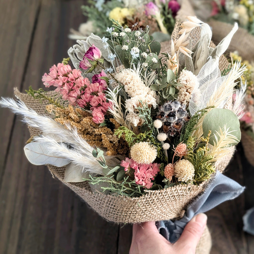 4日で発送＊大きさ選べるナチュラルブーケ 森のお花屋さん【M・Lサイズ