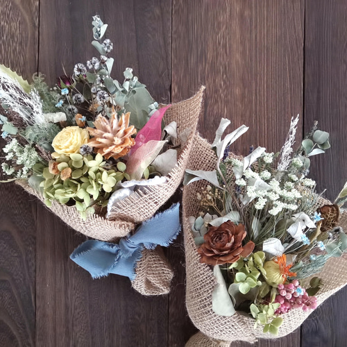 4日で発送＊大きさ選べるナチュラルブーケ 森のお花屋さん【M・Lサイズ